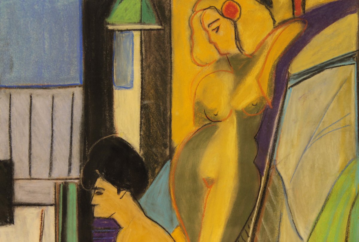 Pastel By Marceau Constantin Titled -photo-3