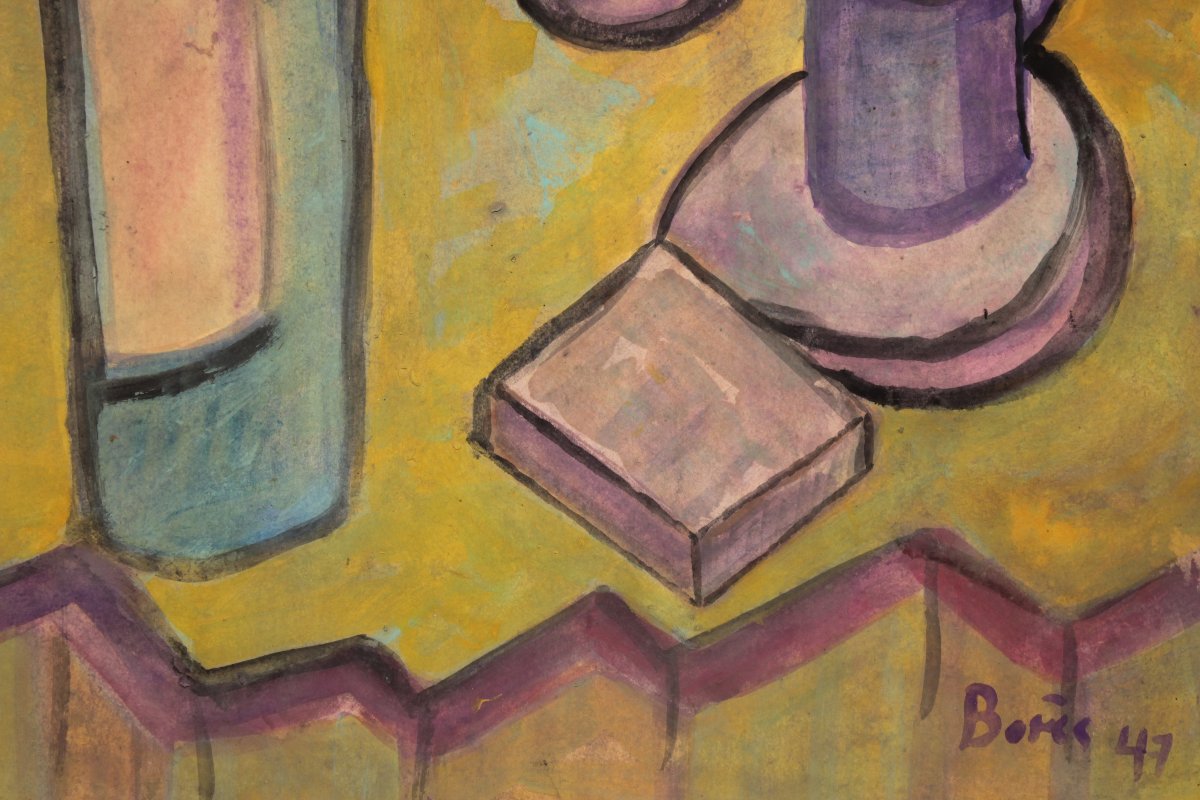 Still Life By Francisco Borès (1898–1972) - Gouache On Paper-photo-4