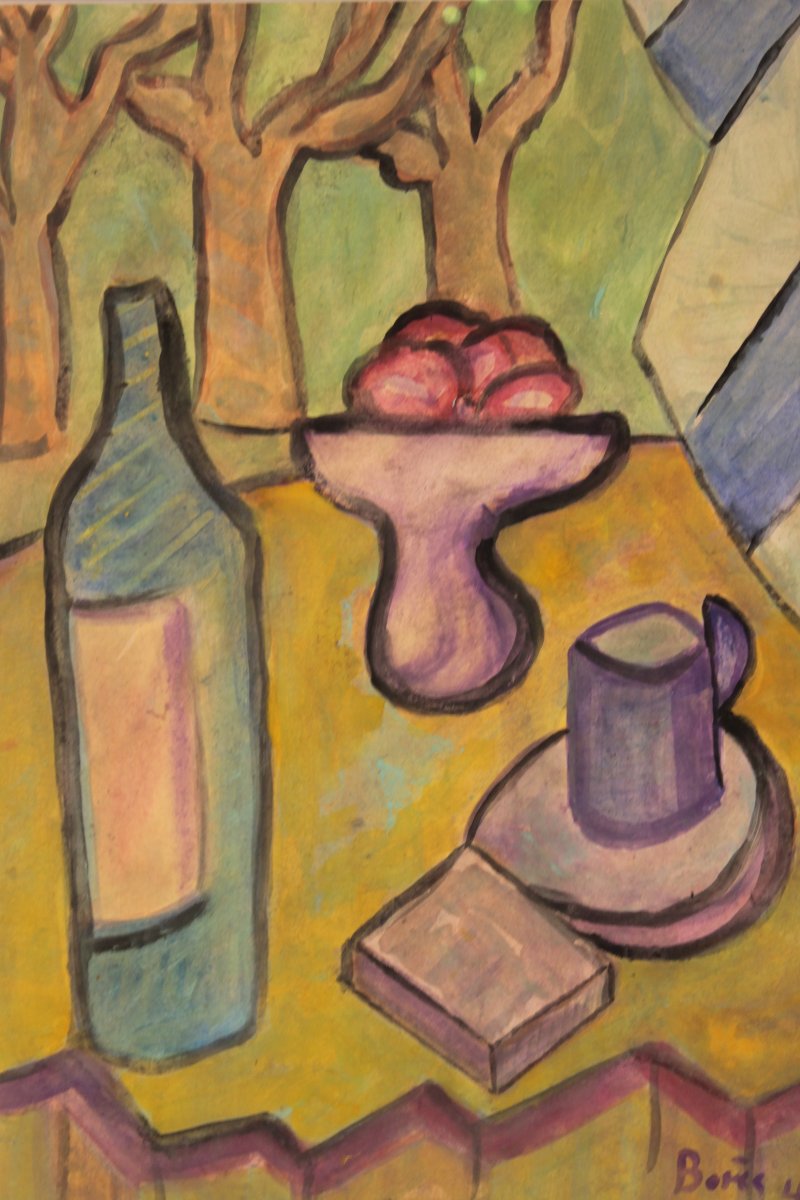 Still Life By Francisco Borès (1898–1972) - Gouache On Paper-photo-5