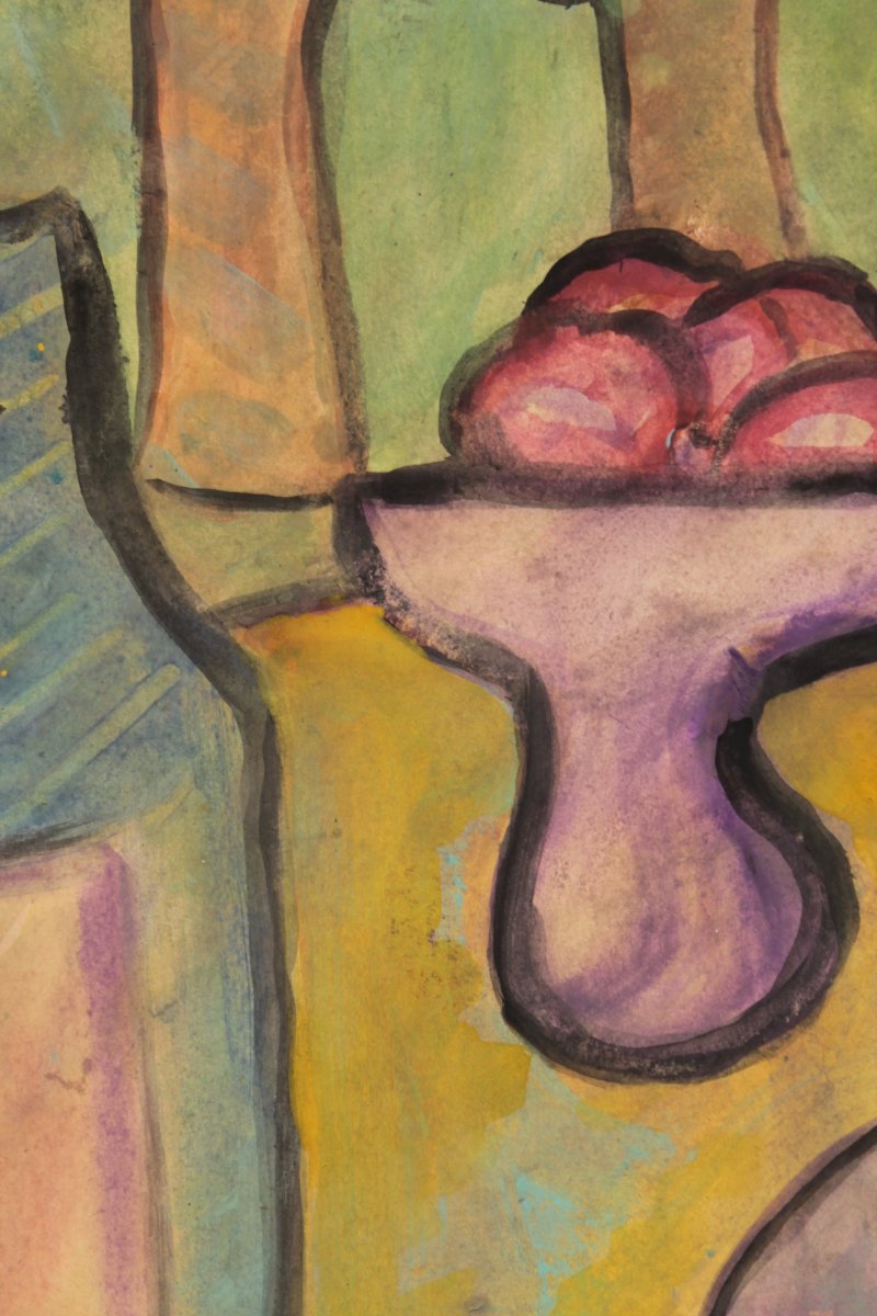 Still Life By Francisco Borès (1898–1972) - Gouache On Paper-photo-6