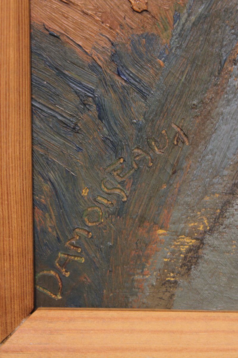 Expressionist Portrait By Dieudonné Damoiseaux - Oil On Cardboard-photo-4