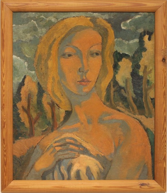Expressionist Portrait By Dieudonné Damoiseaux - Oil On Cardboard