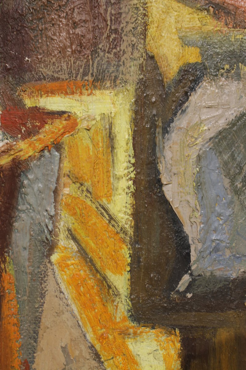 Signed Cubist Still Life - Oil On Panel -photo-4