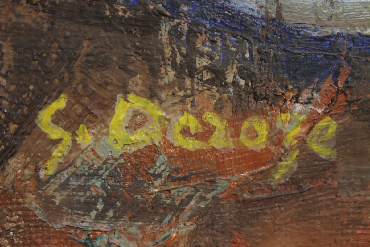 Signed Cubist Still Life - Oil On Panel -photo-6