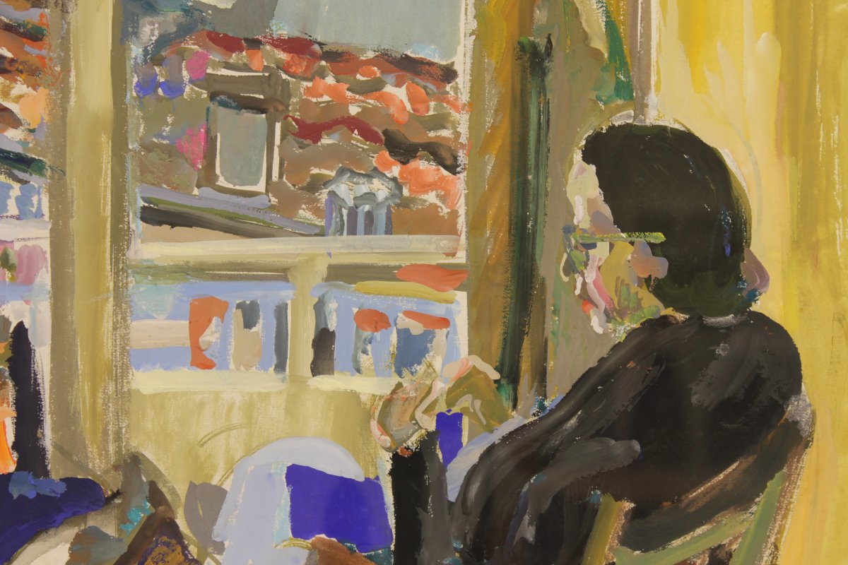 Gouache On Paper By Pierre Pruvost (1921–2008)-photo-4