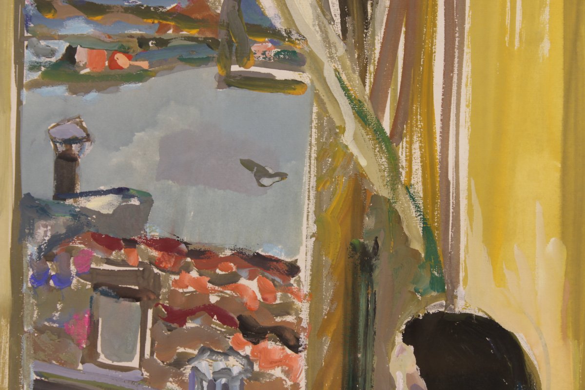 Gouache On Paper By Pierre Pruvost (1921–2008)-photo-1