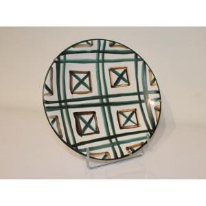 Assiette décor géométrique Robert Picault, Vallauris 