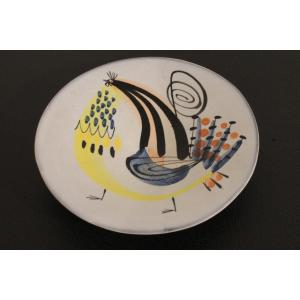 Coupelle Roger Capron - décor de coq stylisé