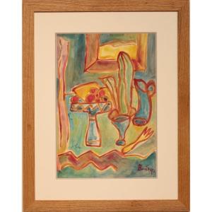 Nature morte à la coupe de fruits de Francisco Borès (1898-1972)
