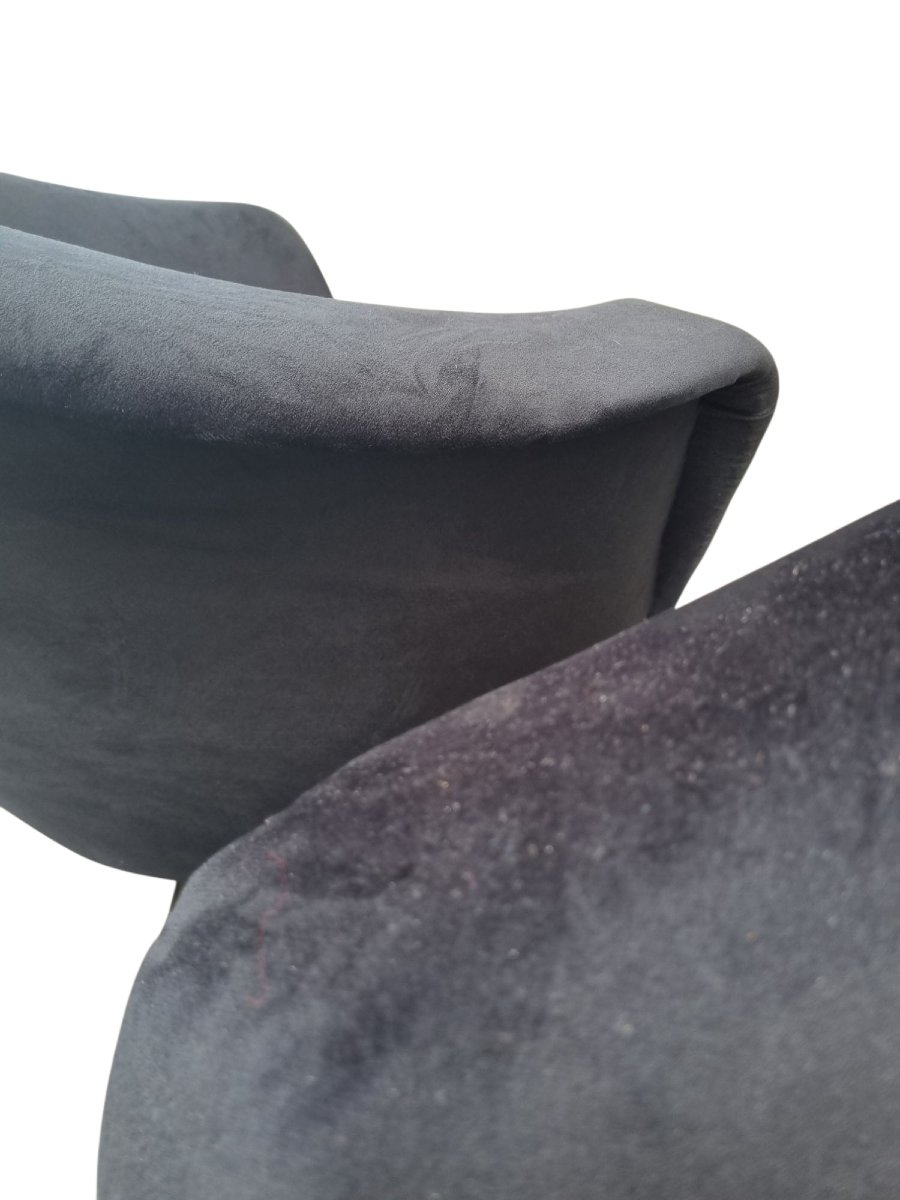 PAIRE DE FAUTEUILS 1960 velours noir-photo-4