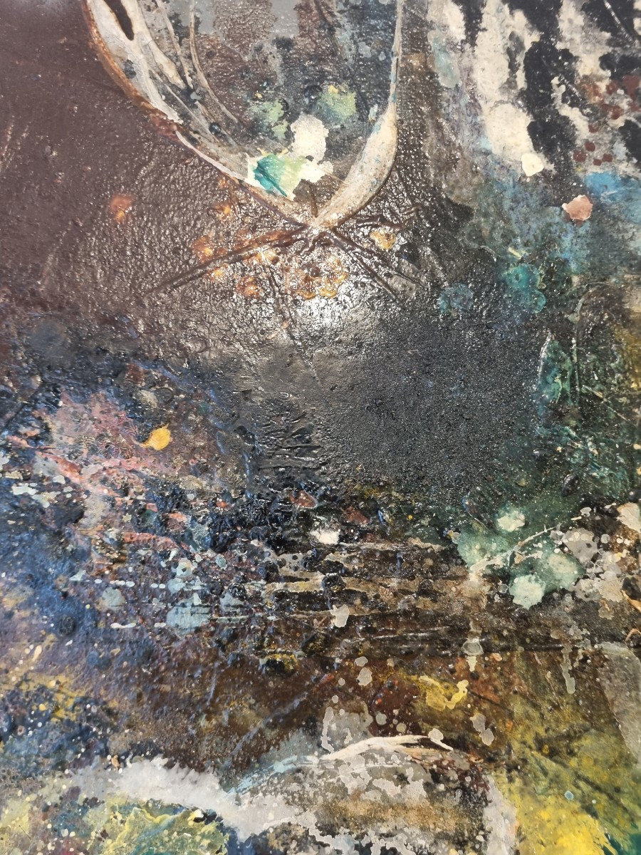 1960 French Abstraction 2 Paintings-photo-2