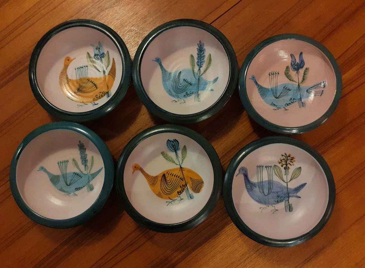 Six Ceramic Cups 1950