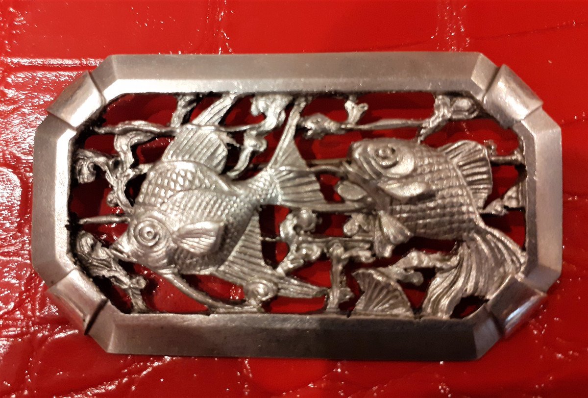 Art Deco Silver Brooch-photo-4