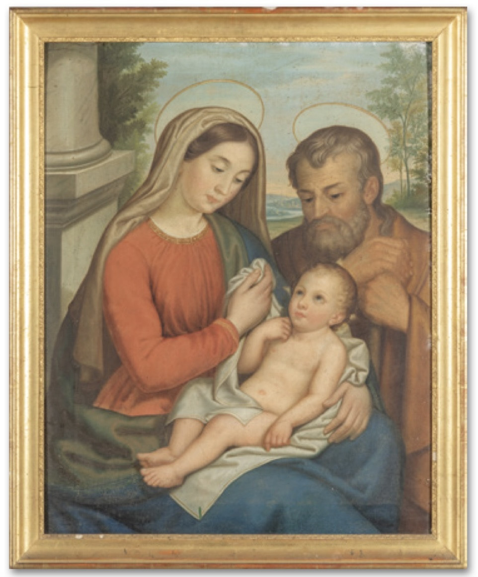 The Holy Family, Oil On Canvas, Italy, 19th Century
