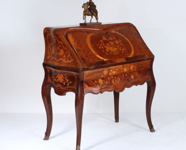 Secretary Louis XV In Marquetry.-photo-4