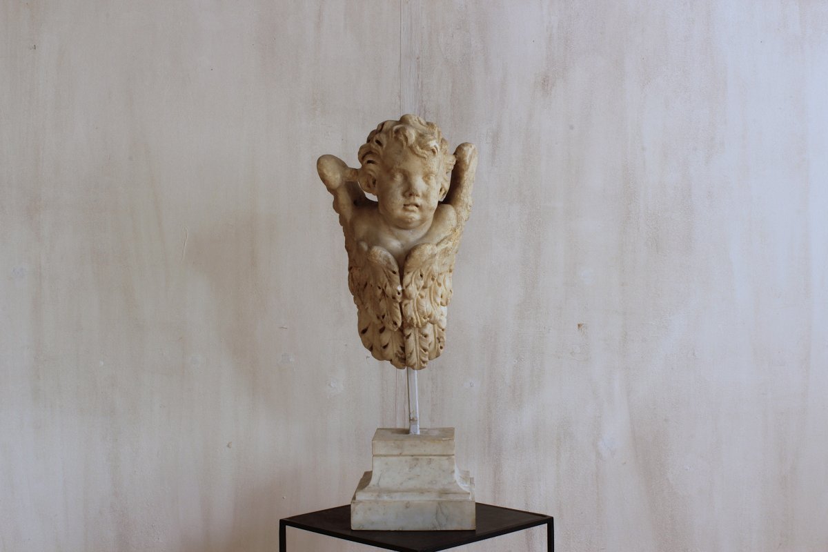 Tête d'ange sculptée-photo-4