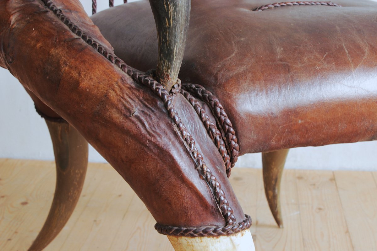 Pair de fauteuils Buffalo style Michel Hailard-photo-3