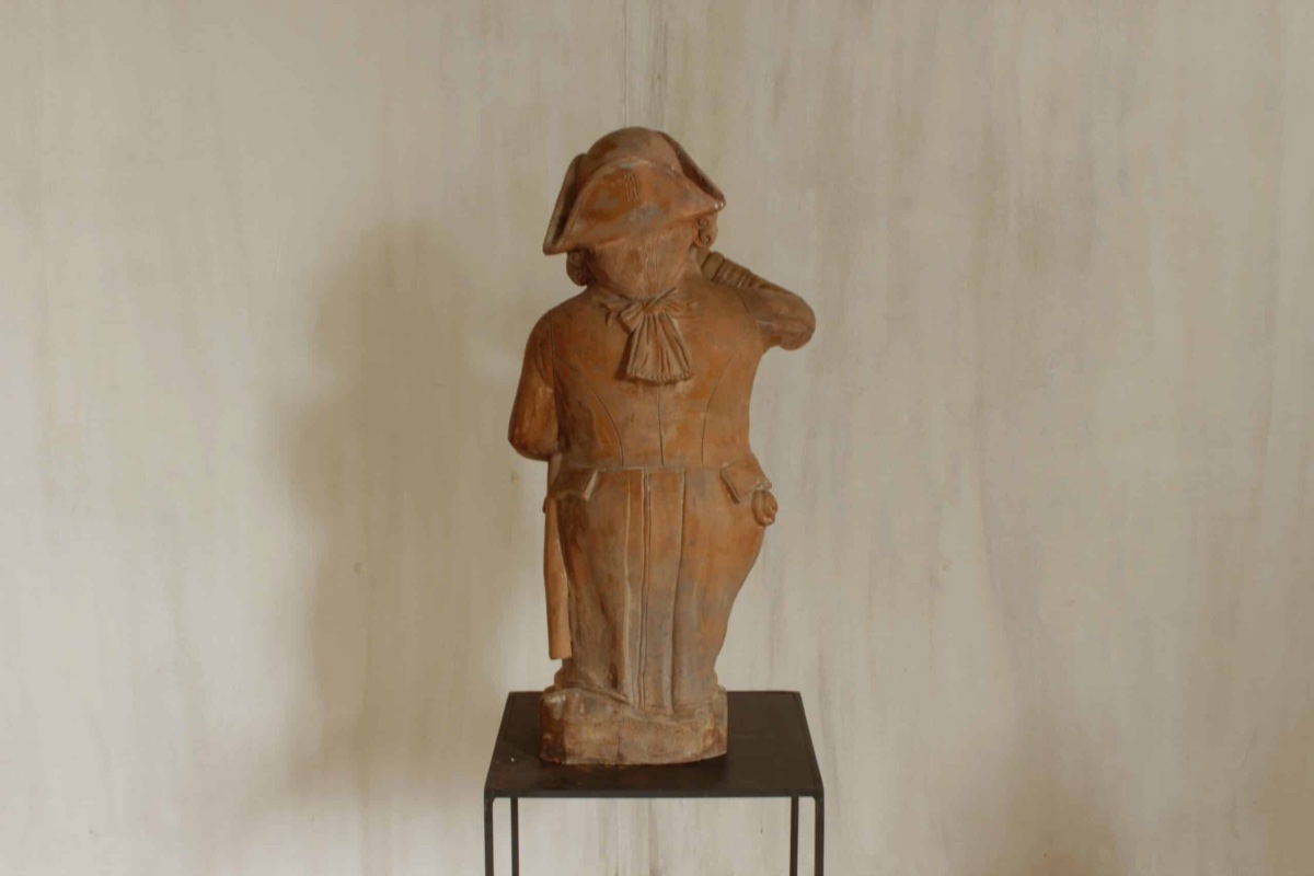 Serie de 3 Statues en terrecuite italiennes-photo-4
