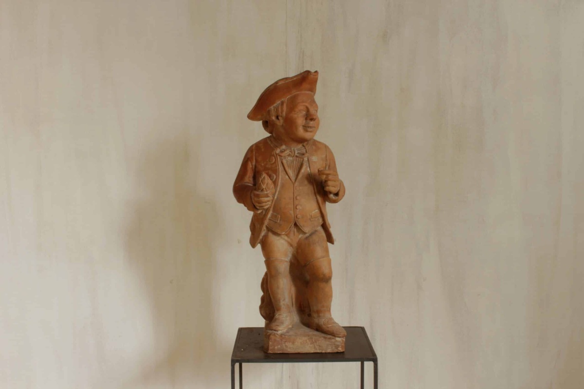 Serie de 3 Statues en terrecuite italiennes-photo-4