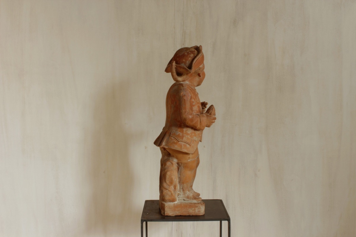 Serie de 3 Statues en terrecuite italiennes-photo-5