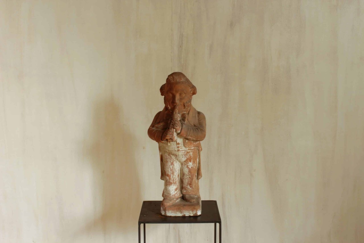 Serie de 3 Statues en terrecuite italiennes-photo-8