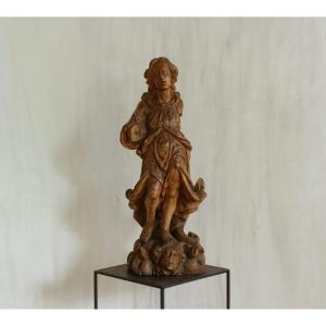 Carved Wooden Statue Of Saint George
