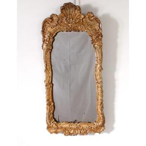 Petit Miroir Rococo De Suède Vers 1750. 