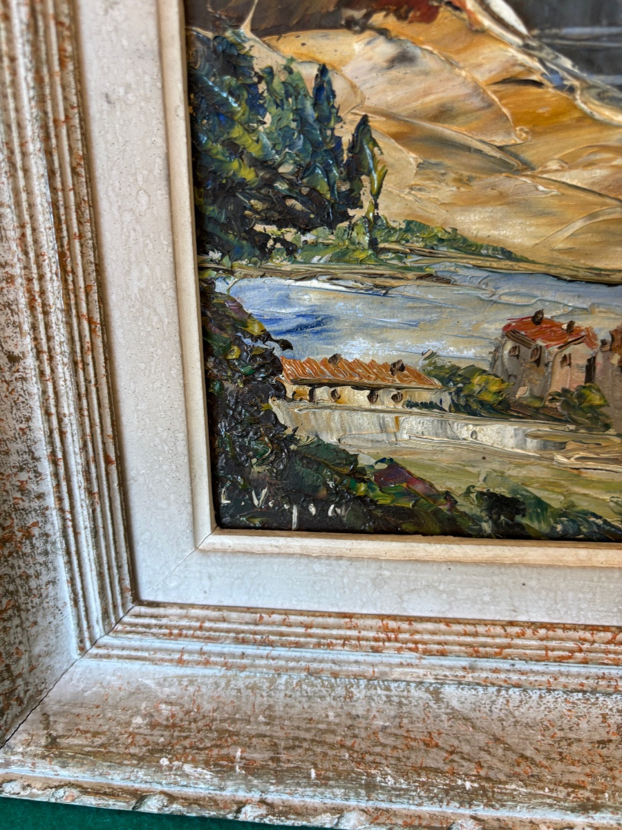 Painting On Wood Gulf Of Porto Corsica -photo-3