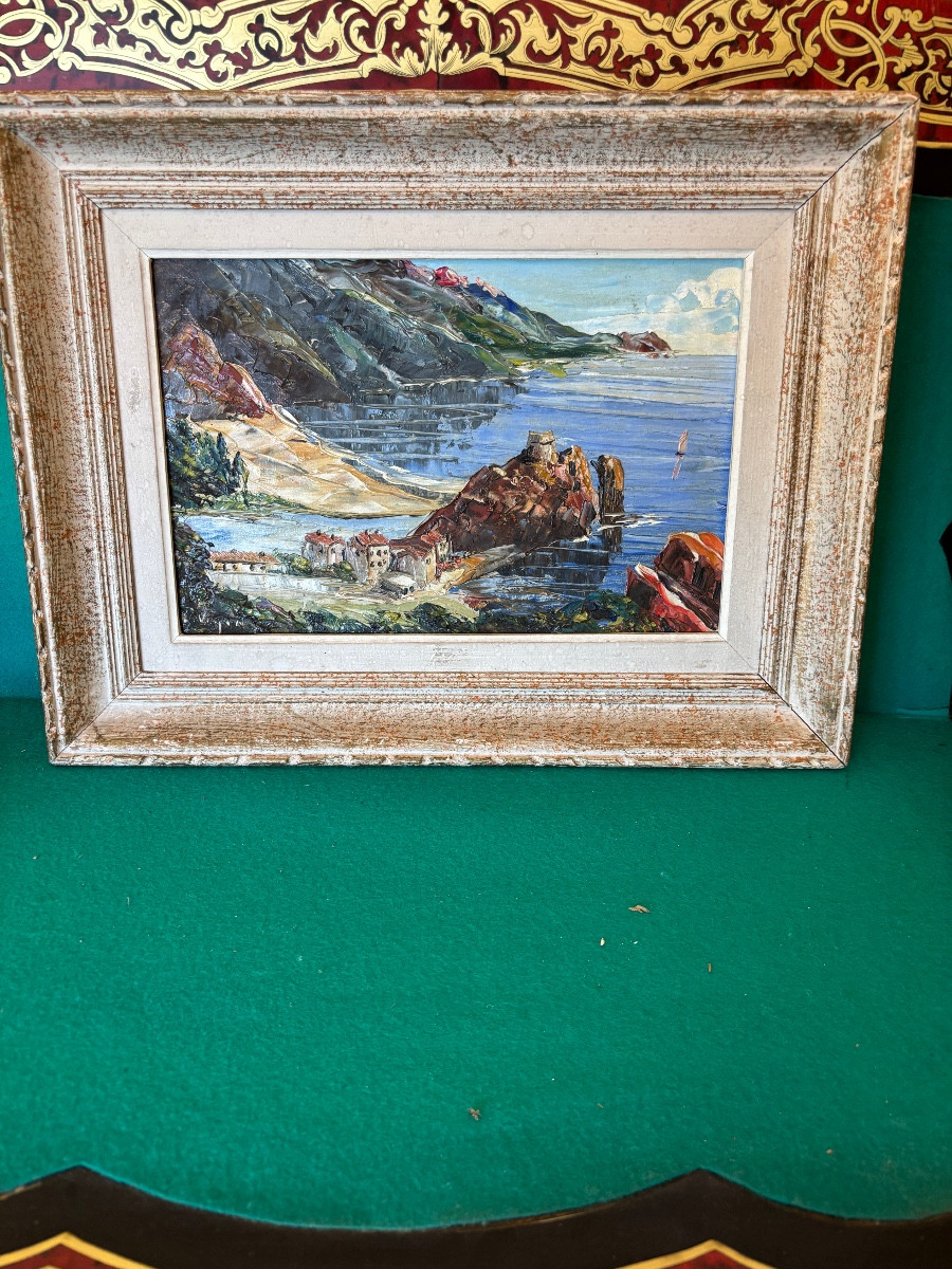 Painting On Wood Gulf Of Porto Corsica 