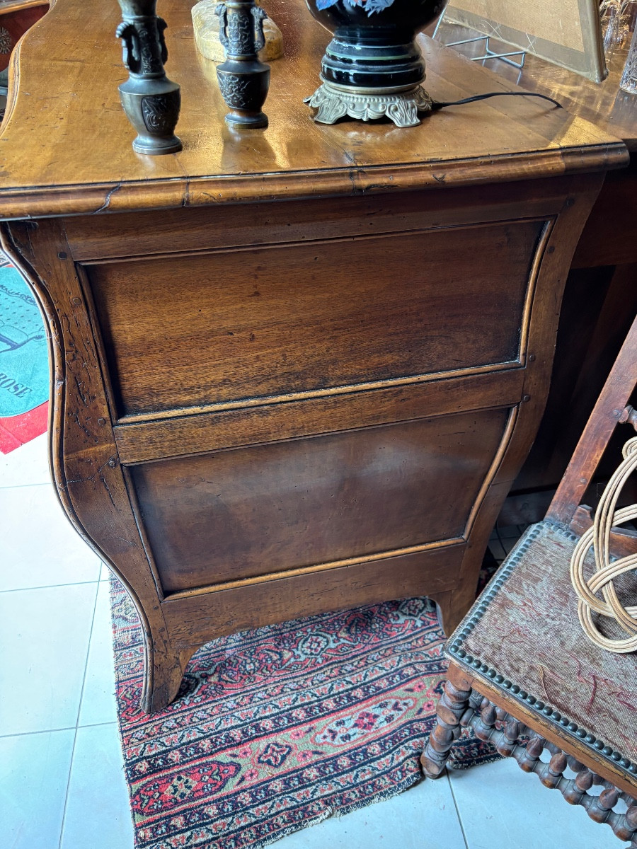 COMMODE TOMBEAU EN NOYER 18 IEME -photo-1