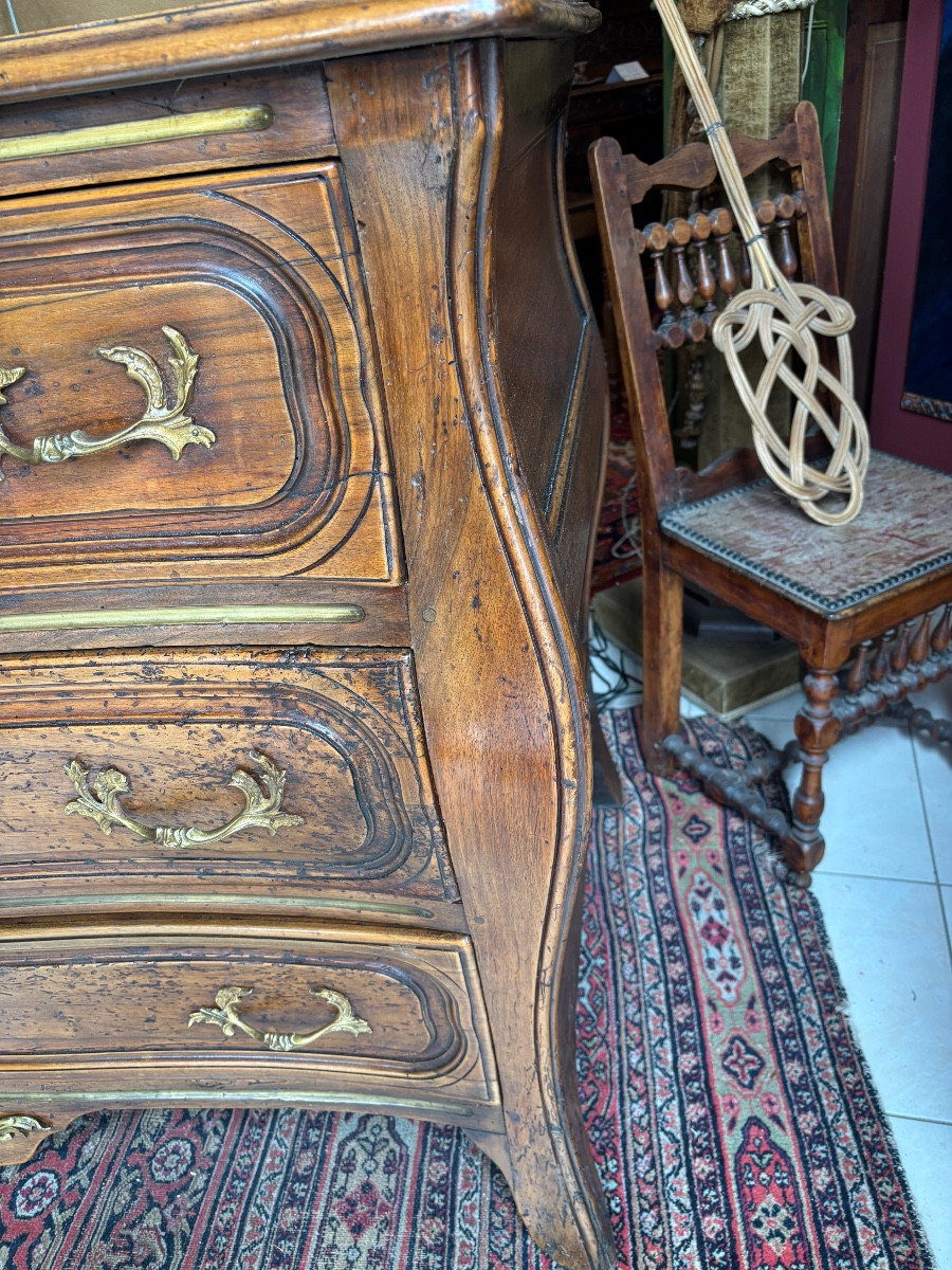 COMMODE TOMBEAU EN NOYER 18 IEME -photo-6
