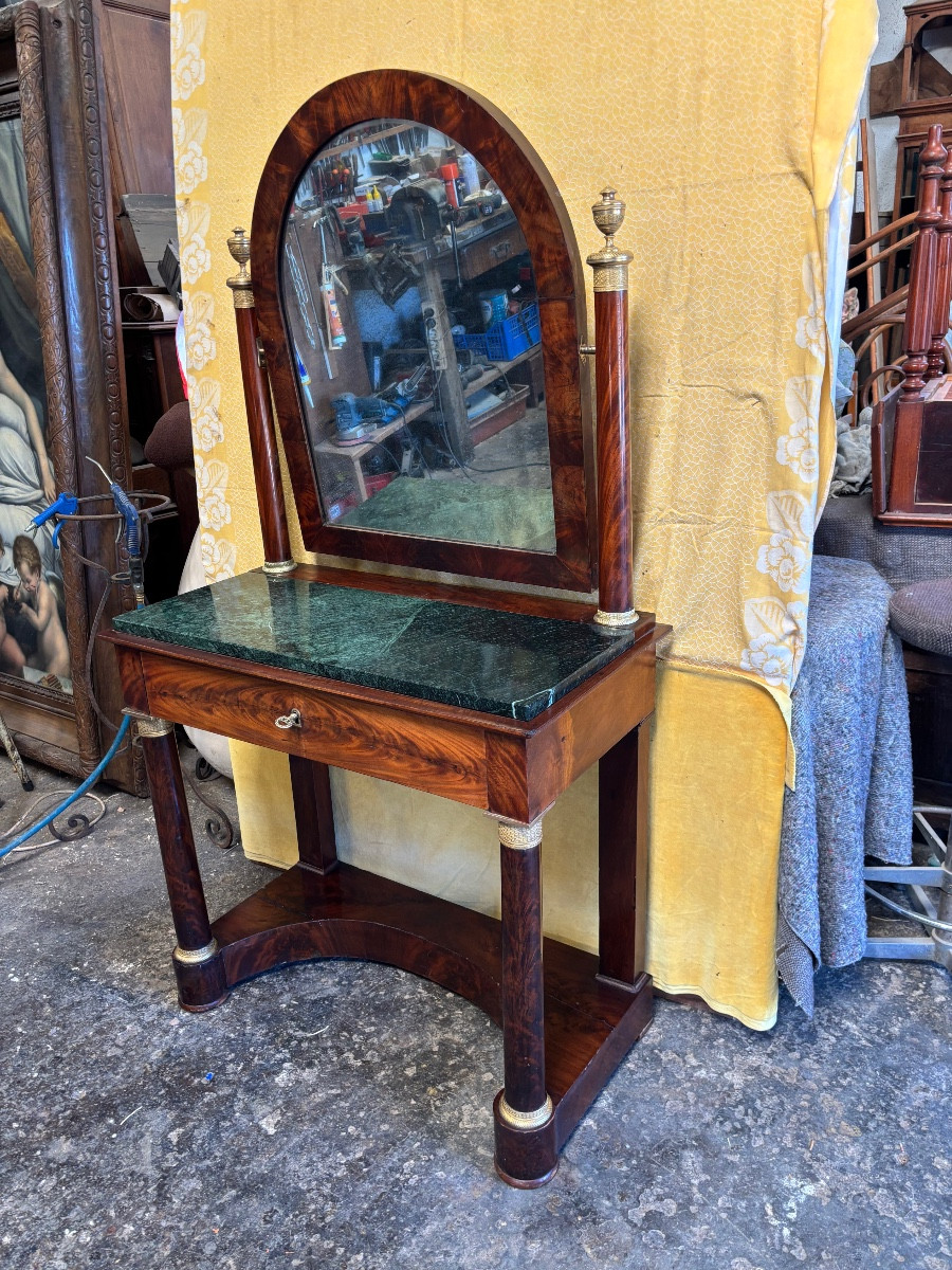 Empire Period Mahogany Burl Dressing Table-photo-2
