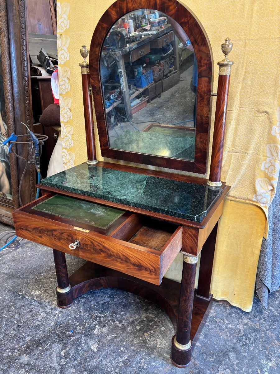 Empire Period Mahogany Burl Dressing Table-photo-3