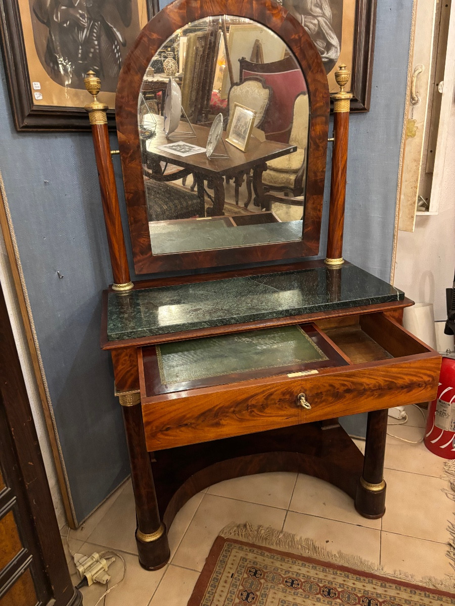 Empire Period Mahogany Burl Dressing Table-photo-6