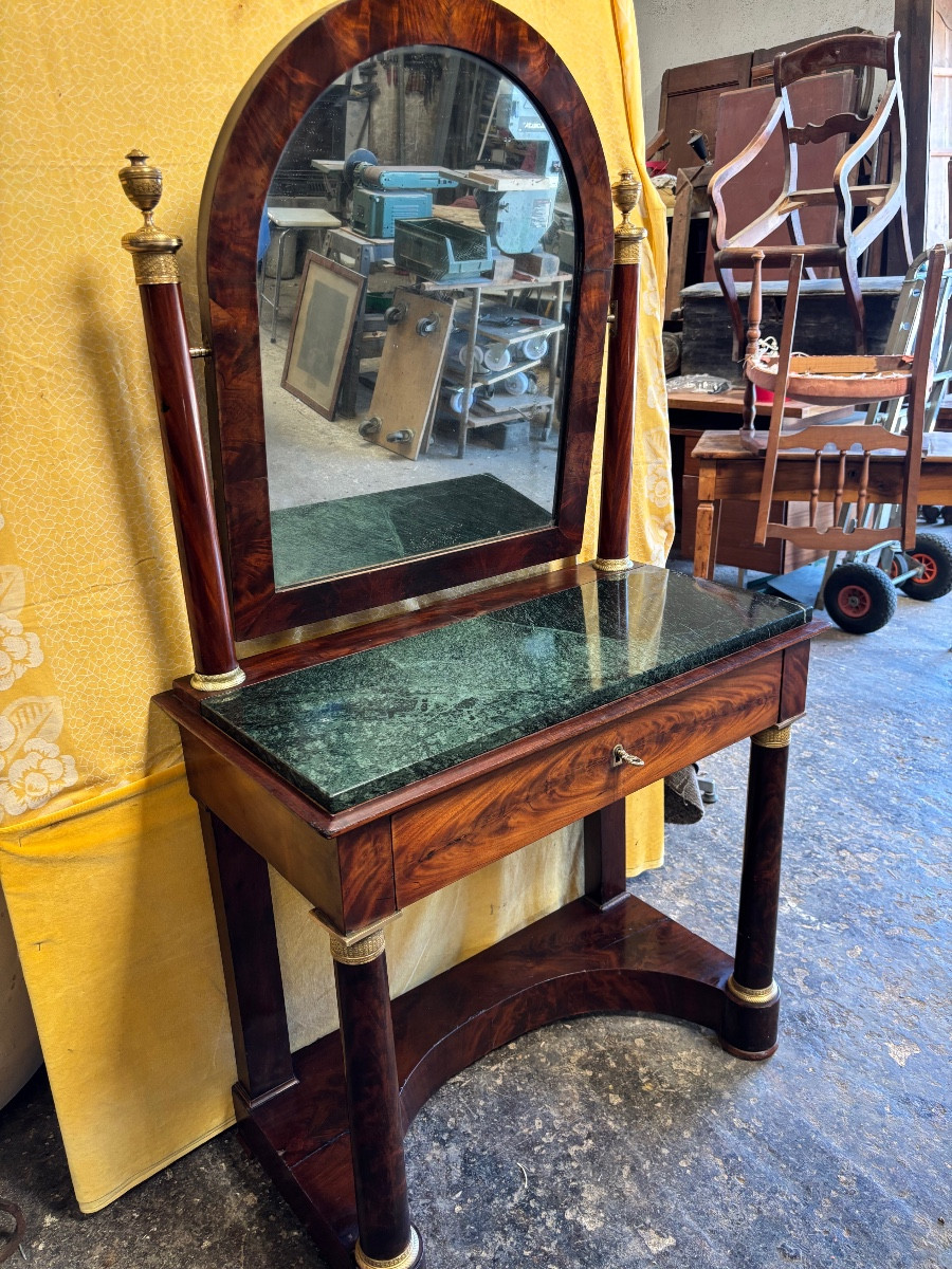 Empire Period Mahogany Burl Dressing Table-photo-7