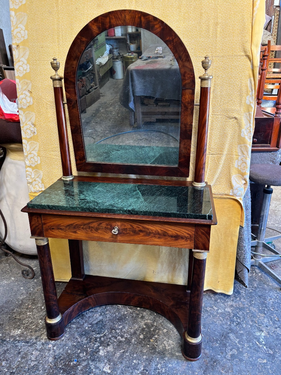 Empire Period Mahogany Burl Dressing Table