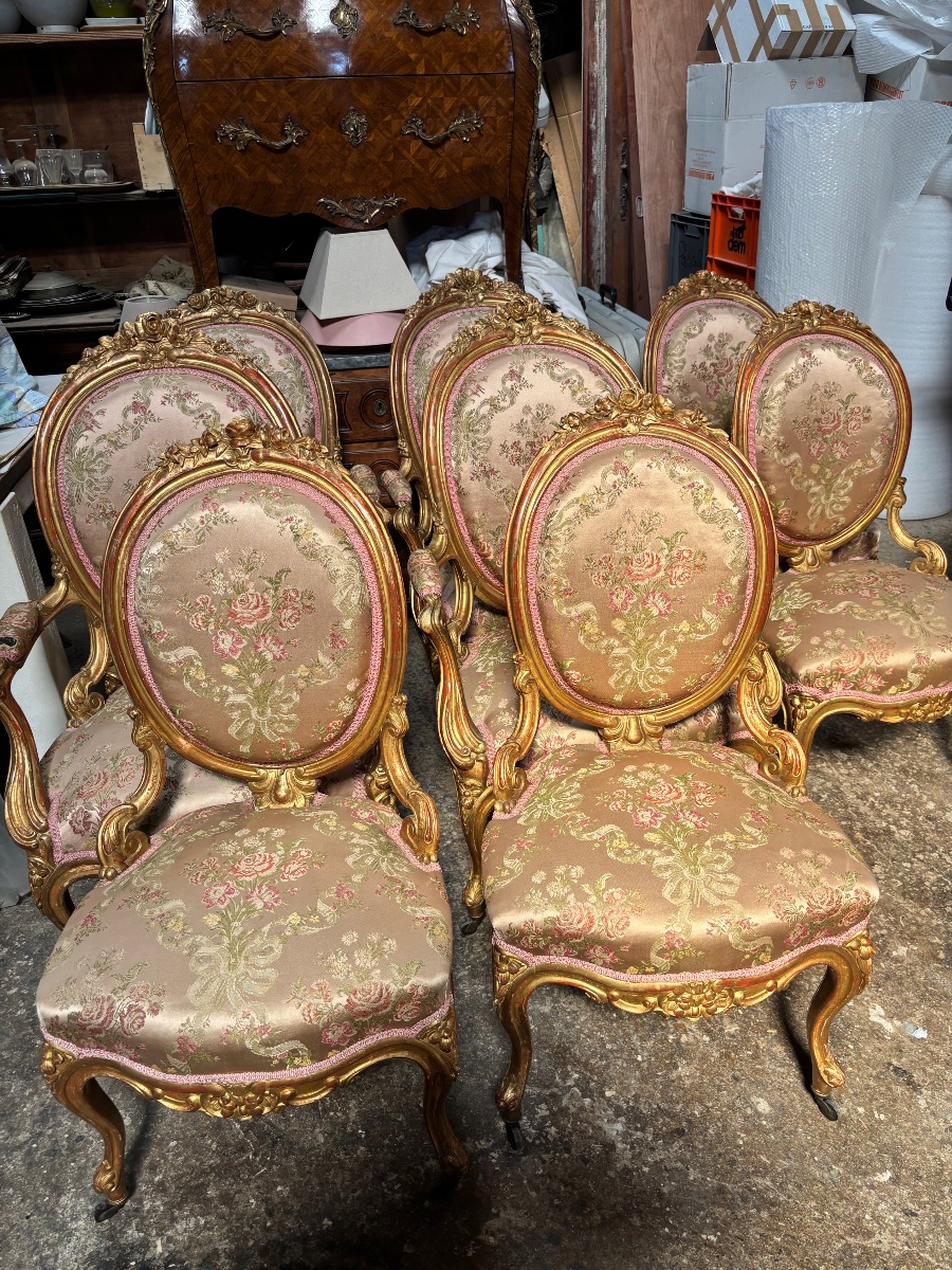 SALON EN BOIS DORÉ ÉPOQUE NAPOLÉON III-photo-2