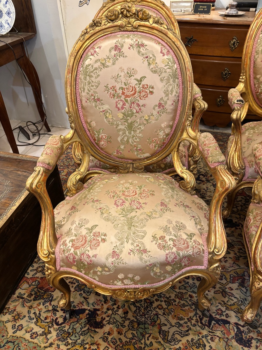 SALON EN BOIS DORÉ ÉPOQUE NAPOLÉON III-photo-3