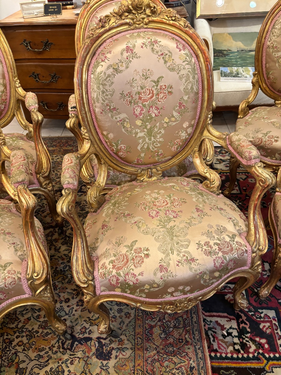 SALON EN BOIS DORÉ ÉPOQUE NAPOLÉON III-photo-4