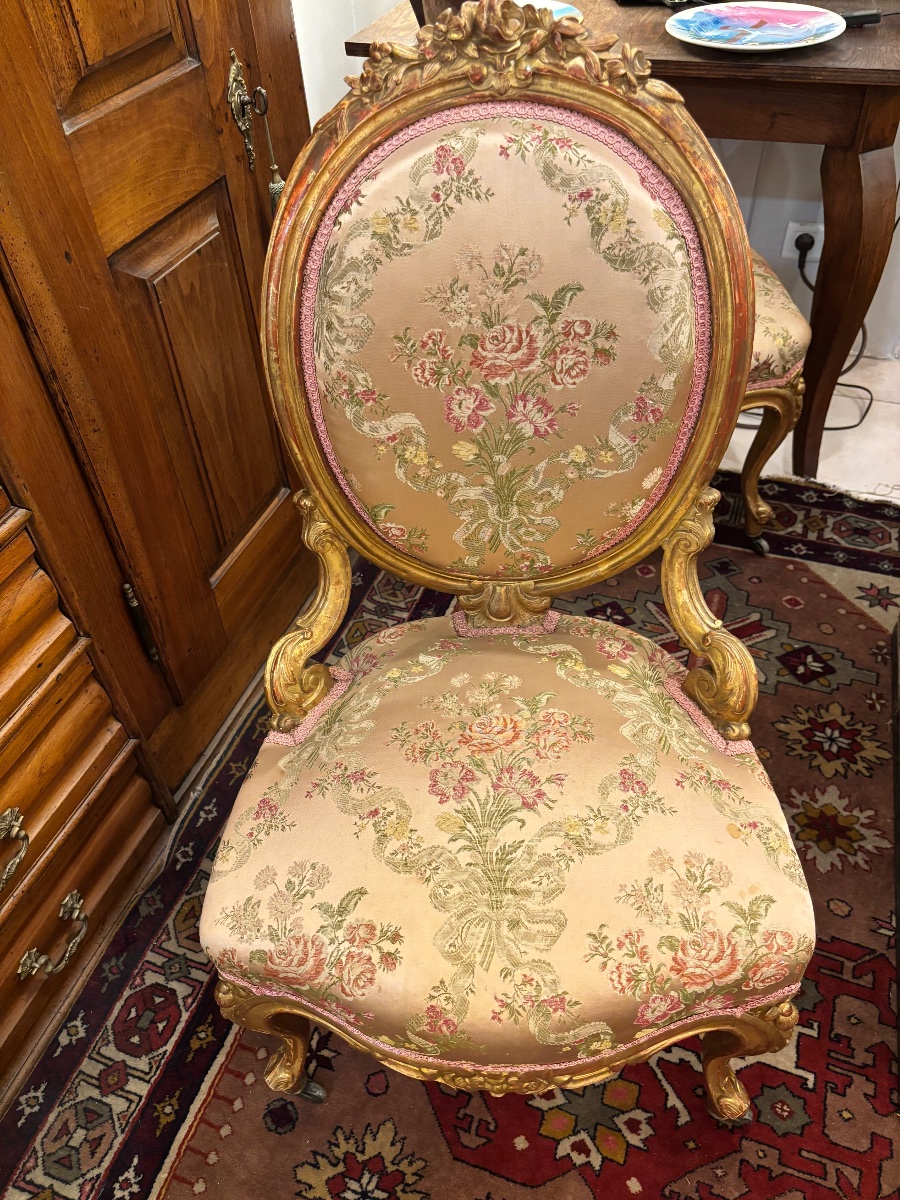 SALON EN BOIS DORÉ ÉPOQUE NAPOLÉON III-photo-1