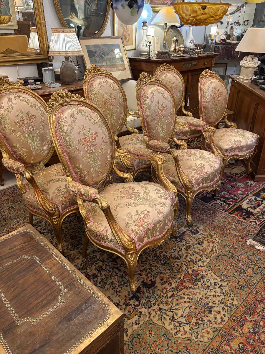 SALON EN BOIS DORÉ ÉPOQUE NAPOLÉON III