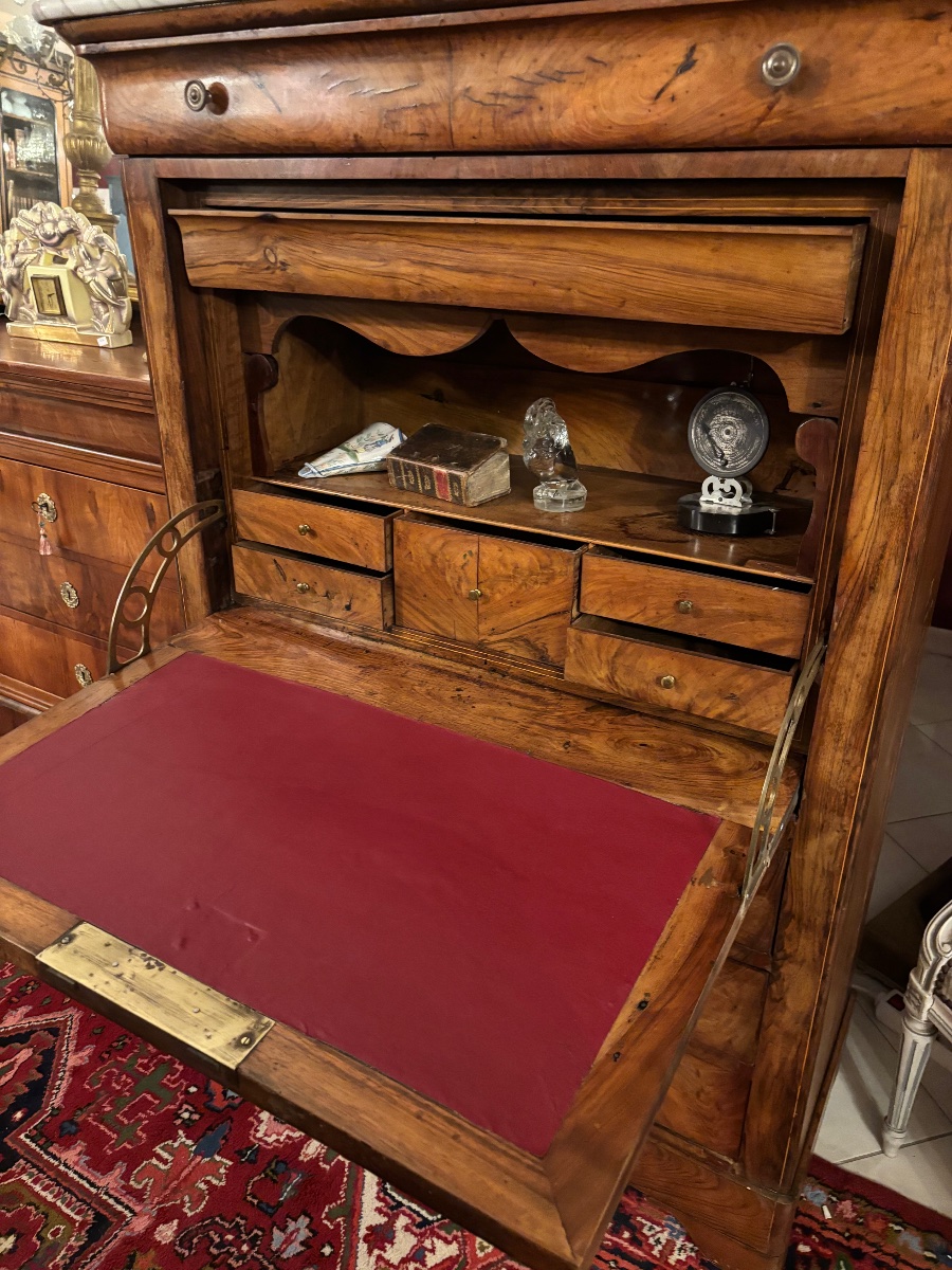 SECRÉTAIRE LOUIS PHILIPPE EN NOYER -photo-4