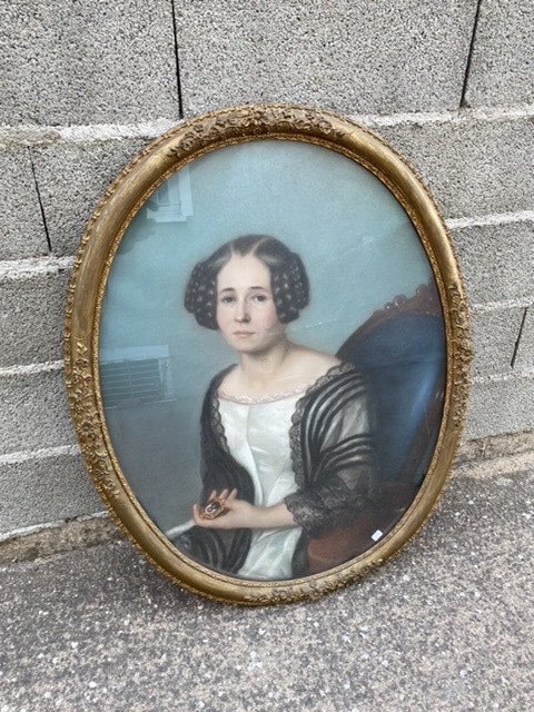 Portrait De Femme Pastel Époque XIX SiÈcle 