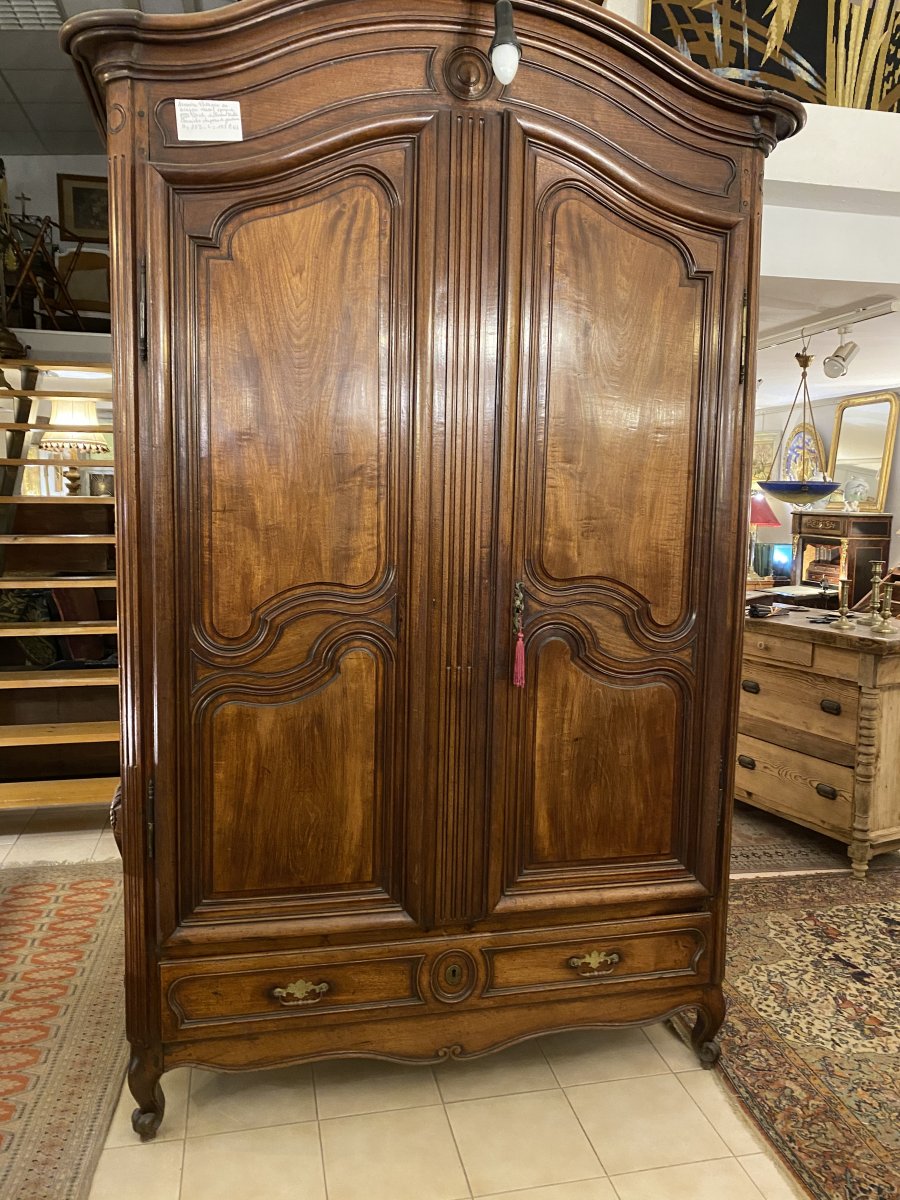 Port Wardrobe In Massive Mahogany Eighteenth Century-photo-2