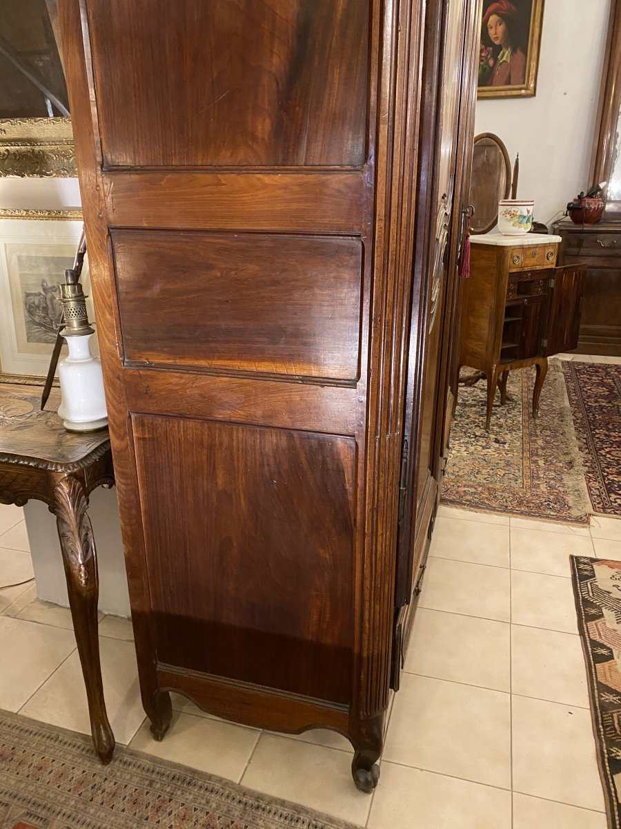 Port Wardrobe In Massive Mahogany Eighteenth Century-photo-4