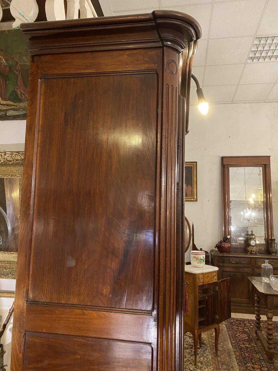 Port Wardrobe In Massive Mahogany Eighteenth Century-photo-5