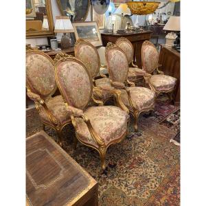 SALON EN BOIS DORÉ ÉPOQUE NAPOLÉON III