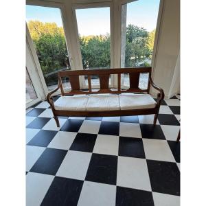 BANQUETTE ÉPOQUE XIX SIÈCLE EN NOYER CORSE