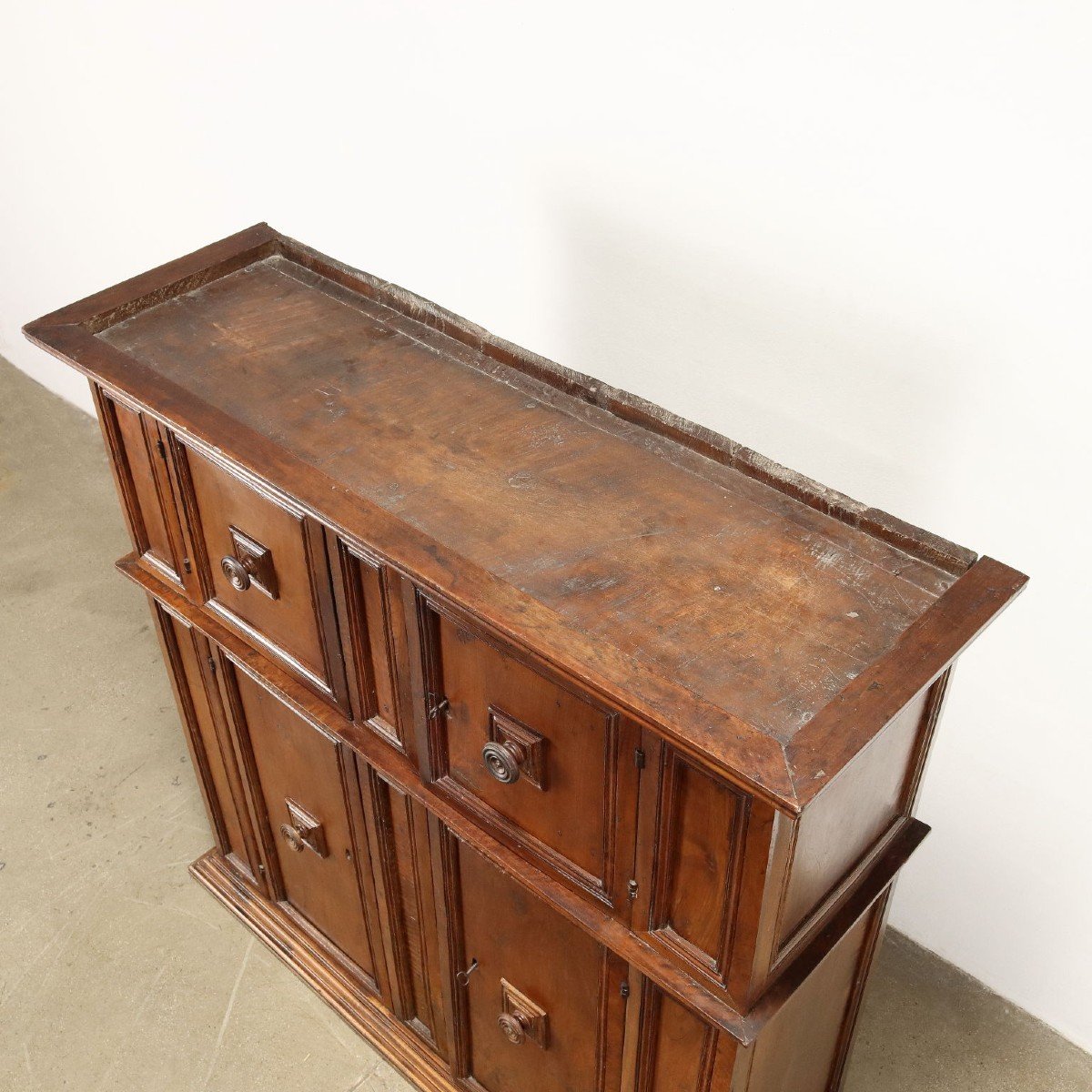 Buffet Ancien Avec étagère Début Du XVIIe Siècle Noyer Volets-photo-1
