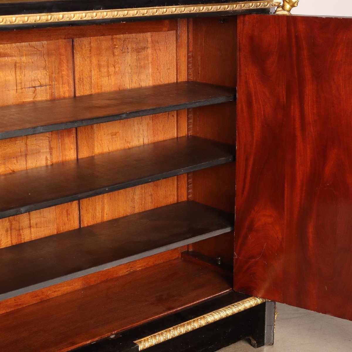 Antique Cupboard Napoleon III Georges Monbro Mahogany Ebony-photo-6